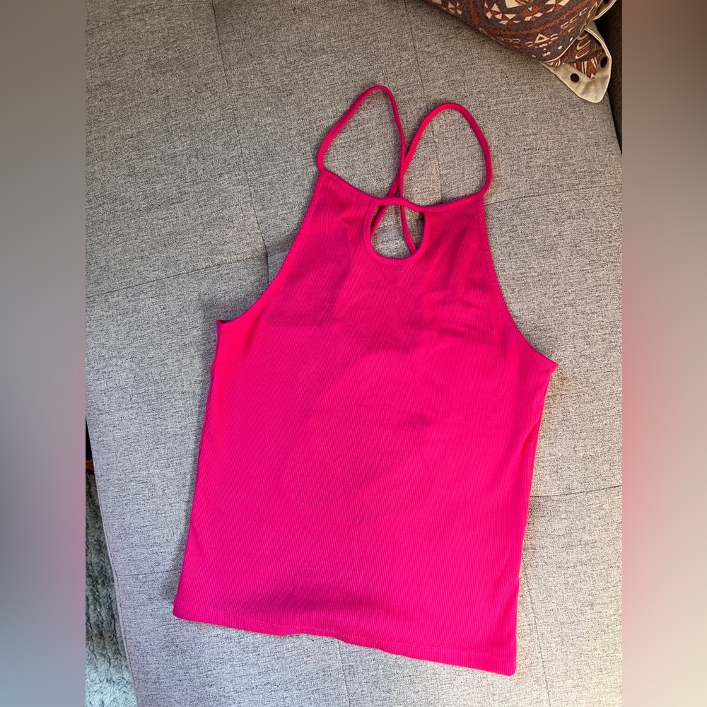 Anthropologie Strappy Back High Neck Tank XS